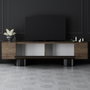 Hanah Home Soporte para TV Nogal y Negro 180cm Ancho, 50cm Alto, 30cm Profundidad